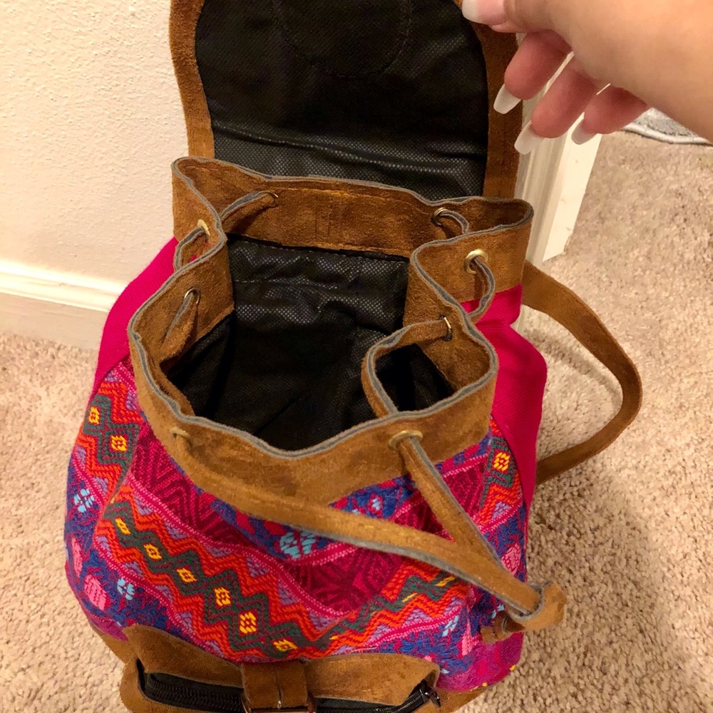 Authentic Handmade Suede Backpack - Picture 2 of 3